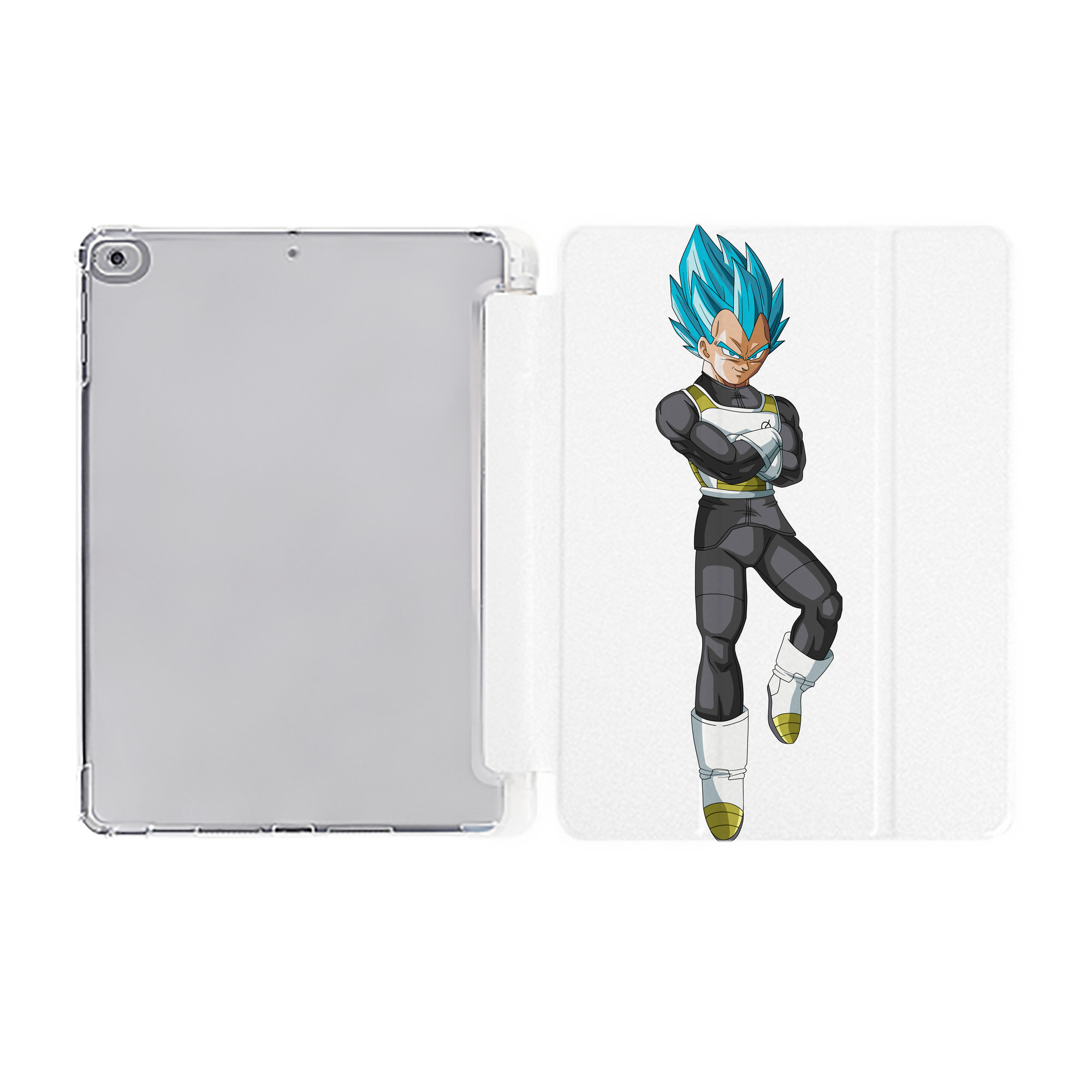 （画像用） ドラゴンボール ベジータ四世（Bejīta Yonsei）DRAGON BALL Vegeta IV IPad ケース ペン収納付き 三つ折りスタンド PUレザー×シリコン 対応機種9.5/10.5/10.9インチ